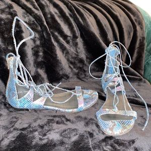 Stuart Weitzman Snakeskin Sandals